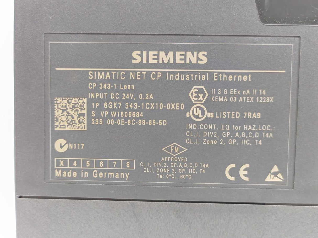Siemens 6GK7343-1CX10-0XE0 SIMATIC NET CP Industrial Ethernet