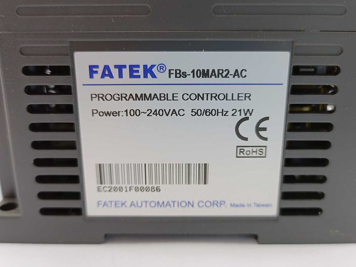 Fatek FBS-10MAR2-AC PLC, Power: 100-240VAC 50/60Hz 21W