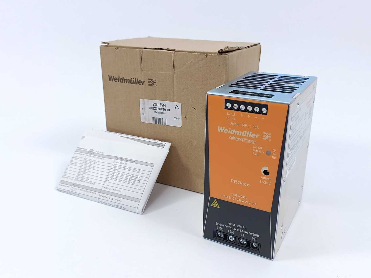 Weidmüller 1469540000 DIN-Rail Power Supply, PRO ECO3, 240W/24V/10A