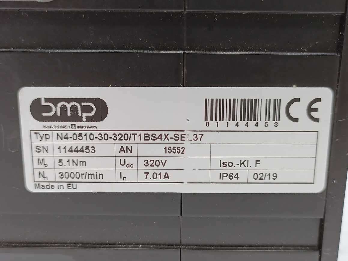 BMP N4-0510-30-320/T1BS4X-SEL37 Motor 5.1Nm, 320V 3000r/min 7.01A IP64
