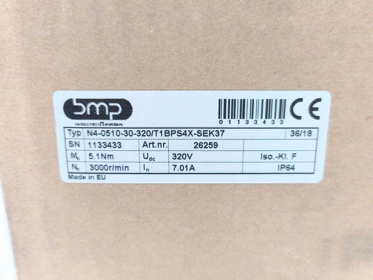 BMP N4-0510-30-320/T1BPS4X-SEK37 Brushless AC Servo Motor