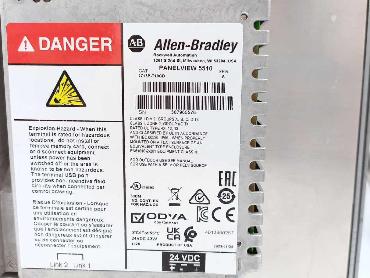 AB 2715P-T19CD Ser. A PANELVIEW 5510 Graphic Terminal