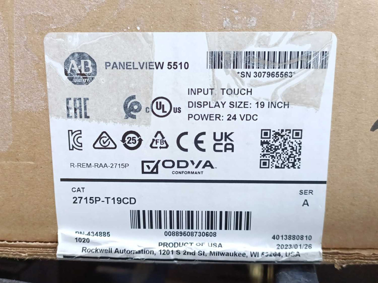 AB 2715P-T19CD Ser. A PANELVIEW 5510 Graphic Terminal
