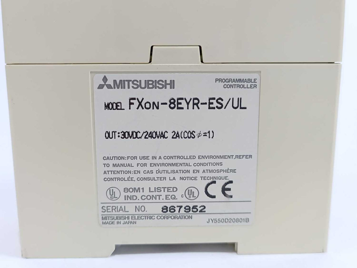 Mitsubishi FX0N-8EYR-ES/UL PLC Expansion Module FX3U Series