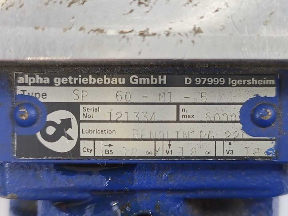 Alpha SP 60-M1-5 Low-backlash Gearbox, 6000 RPM
