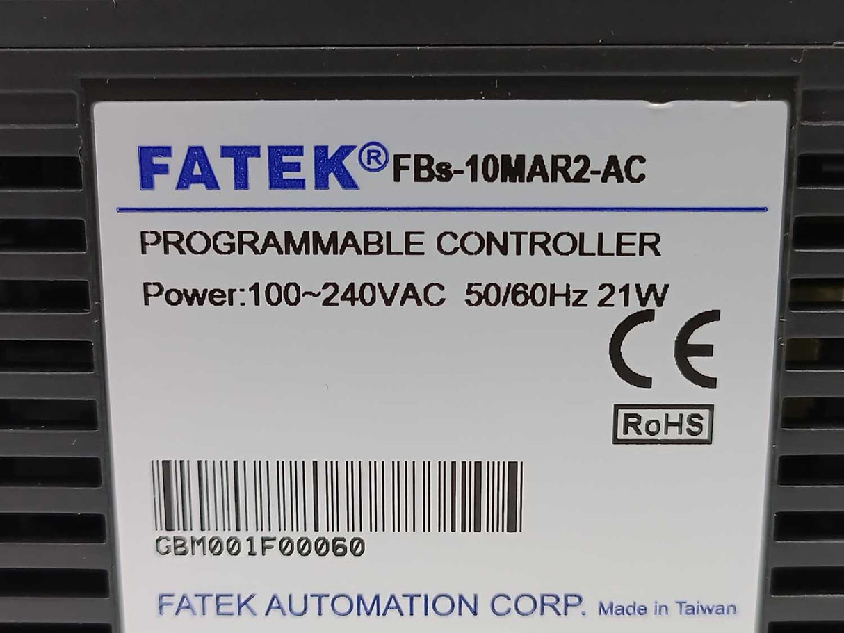 Fatek FBS-10MAR2-AC PLC, Power: 100-240VAC 50/60Hz 21W