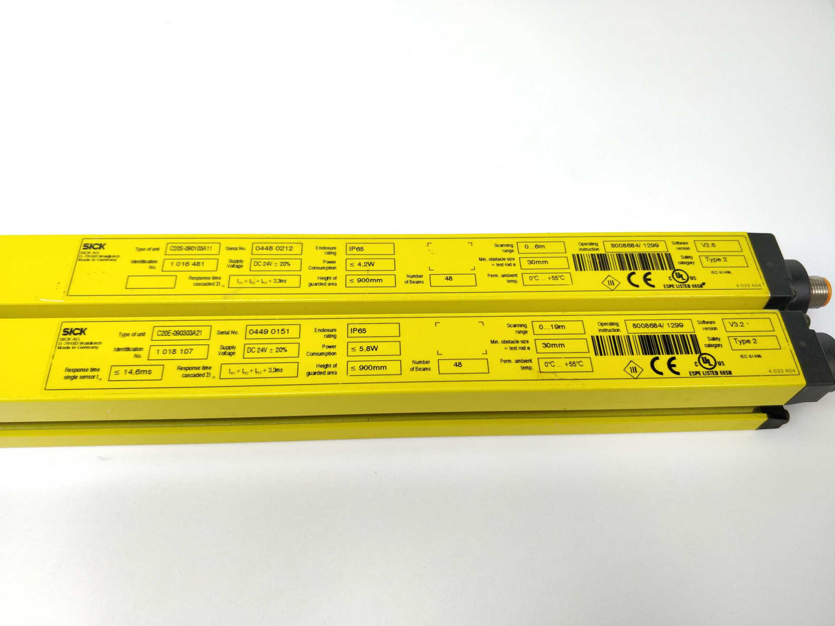 SICK C20E-090303A21 1018107 Receiver with 1016481 C20S-090103A11 Sender
