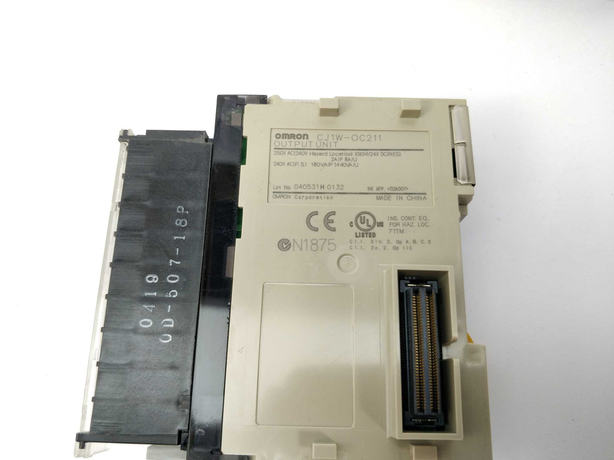 OMRON CJ1W-OC211 With CJ1W-TER01 Output unit and end cover