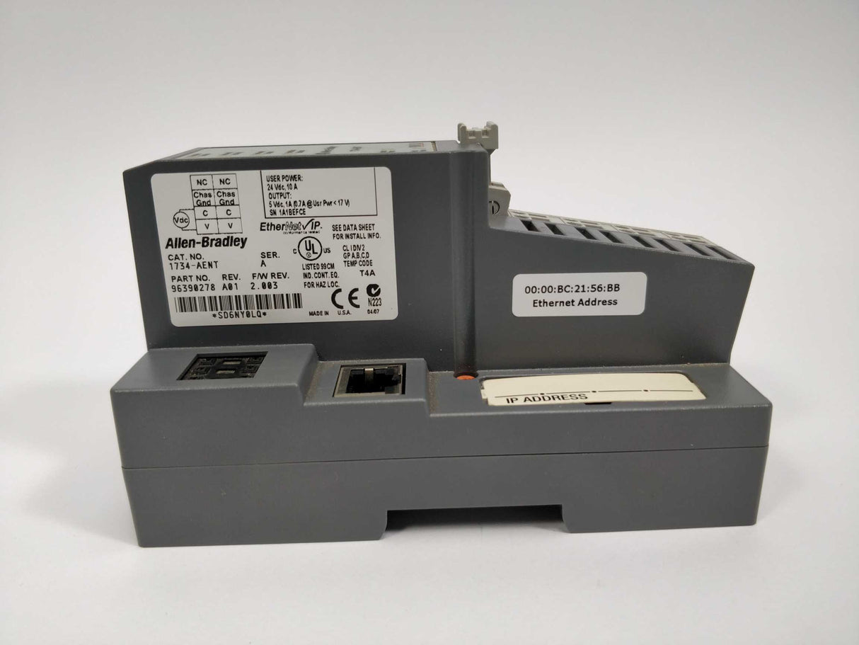 AB 1734-AENT Ser. A Ethernet/IP + Ser. A 1734-RTB