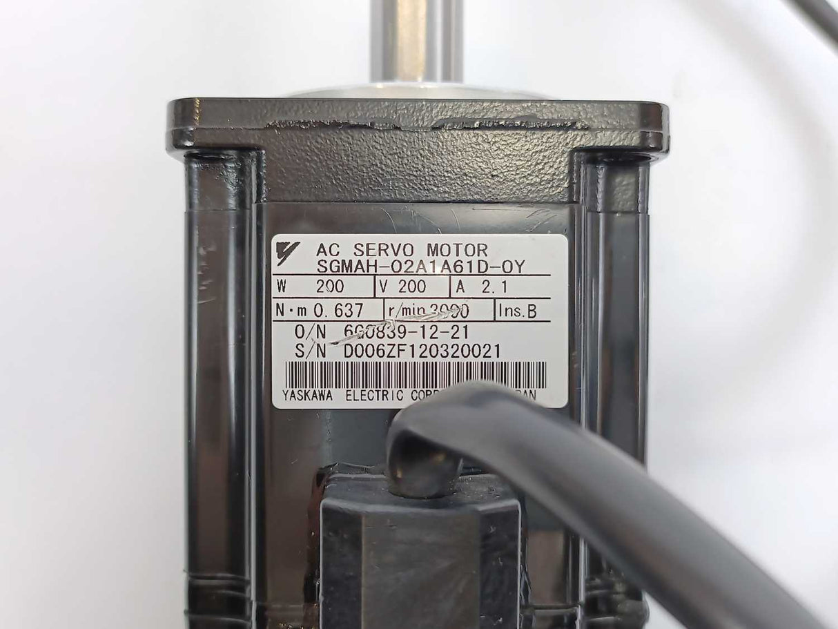 YASKAWA ELECTRIC SGMAH-02A1A61D-0Y AC Servo Motor