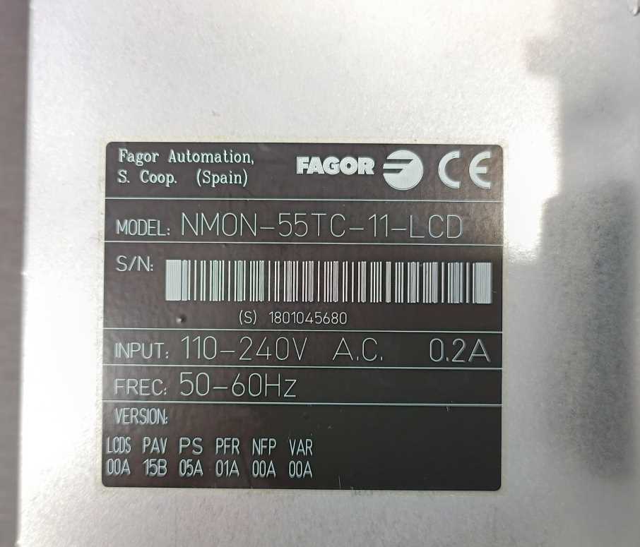 Fagor NMON-55TC-11-LCD Operation Panel