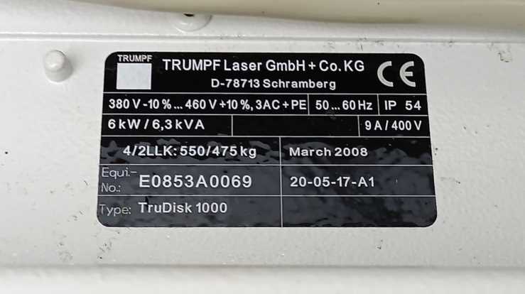 TRUMPF TruDisk 1000 1000W High Performance Solid-State Laser