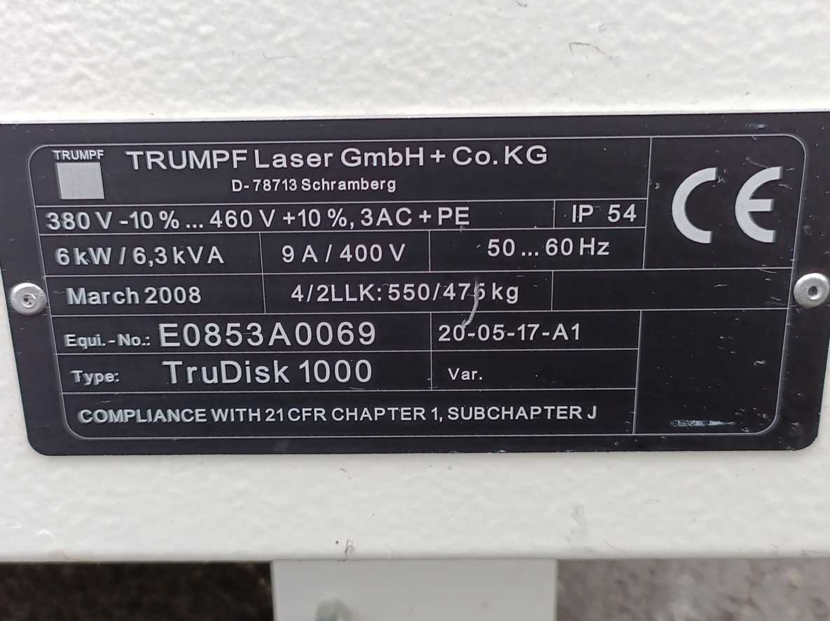 TRUMPF TruDisk 1000 1000W High Performance Solid-State Laser
