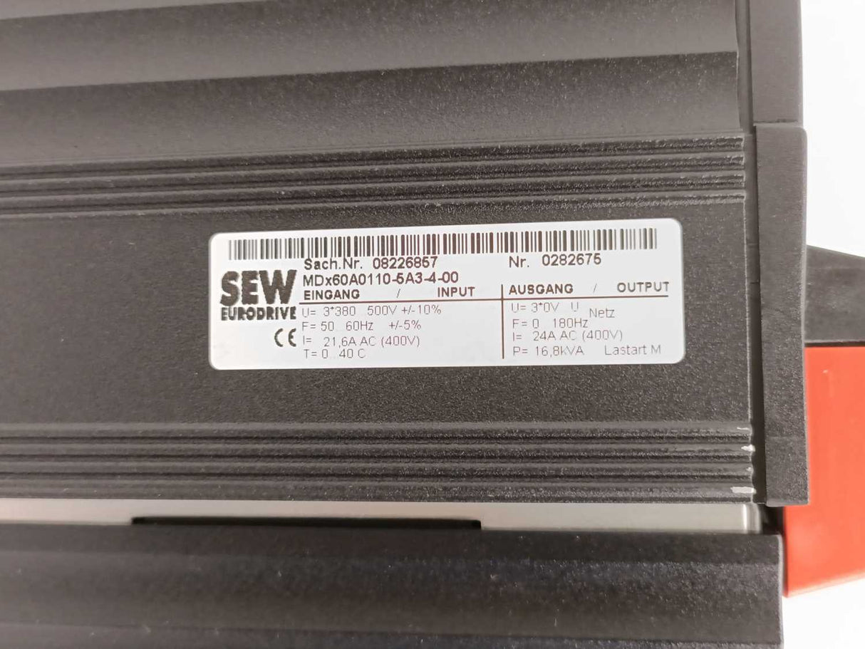 SEW-EURODRIVE  MDX61B0110-5A3-4-00 08279632 Movidrive w/ MDX61B-00 Control Unit