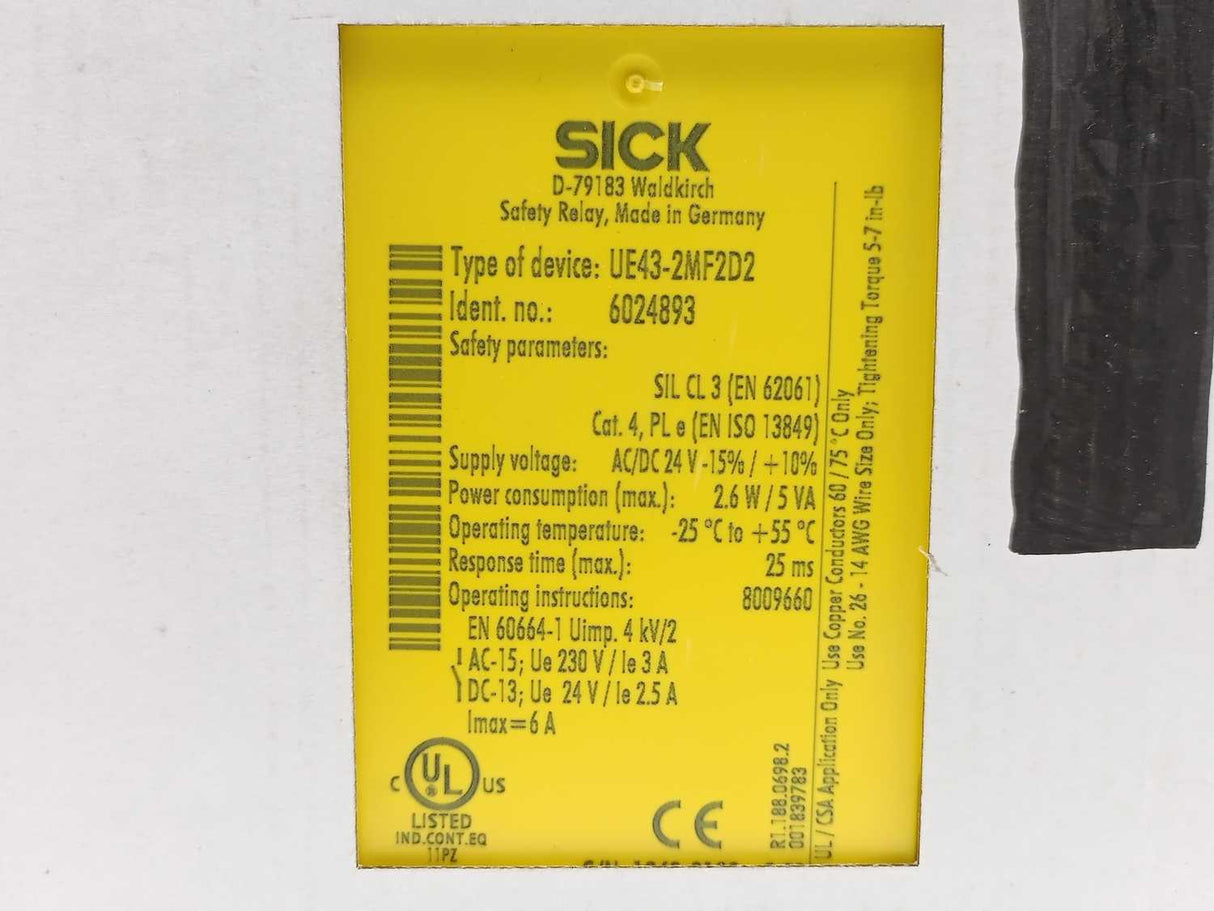 SICK 6024893 Safety Relay, Type: UE43-2MF2D2