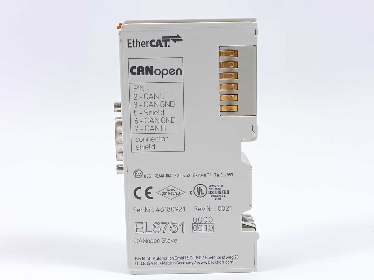 Beckhoff EL6751 EtherCAT Terminal CANopen