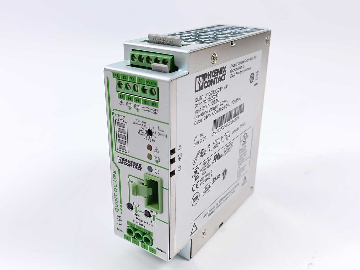 Phoenix Contact 2320238 QUINT-UPS/24DC/24DC/20 Uninterruptible Power Supply 24V