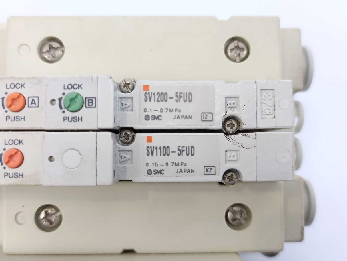 SMC EX250-SEN1 Serial Interface Unit w/ 2x EX250-IE3, SV110-5FUD & SV1200-5FUD