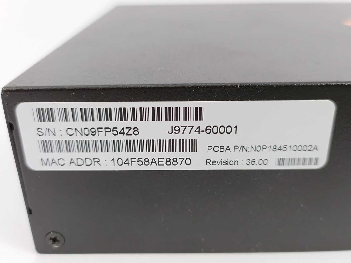 Hewlett Packard J9774A Aruba 2530-8G-PoE+ Switch w/ Power Cable