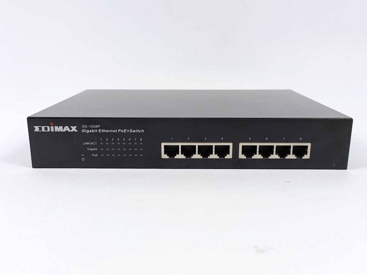 EDIMAX GS-1008P Gigabit Ethernet PoE+ Switch 100~240V w/ Power Cable