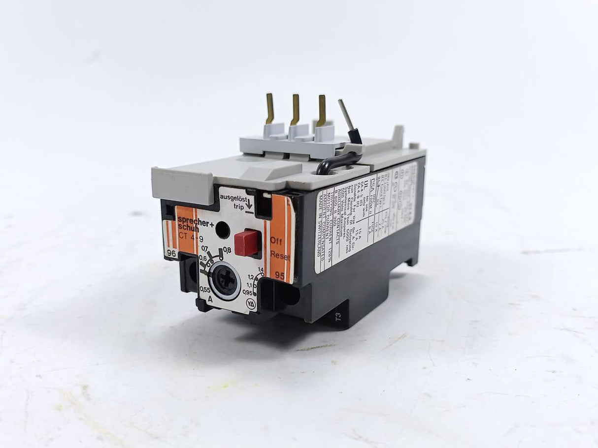 Sprecher+Schuh CT4-9 Thermal Overload Relay 0.55-0.8A. 4 Pcs.