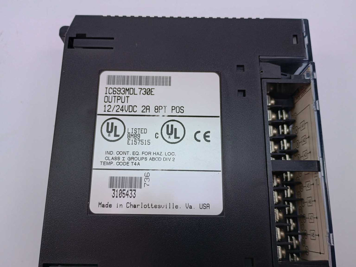 GE Fanuc IC693MDL730E OUTPUT 12/24VDC 2A 8PT POS