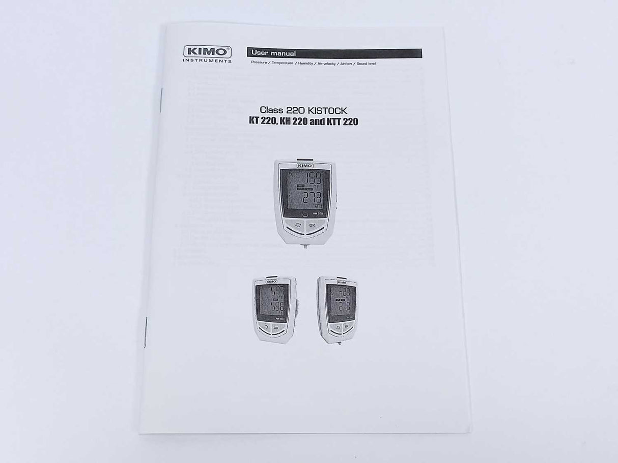 KIMO KT220N KISTOCK DATA LOGGER CLASSE 220