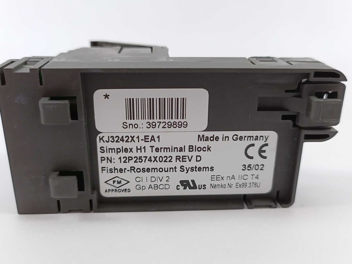 Fisher-Rosemount Systems 12P2574X022 KJ3242X1-EA1 H1 Terminal Block