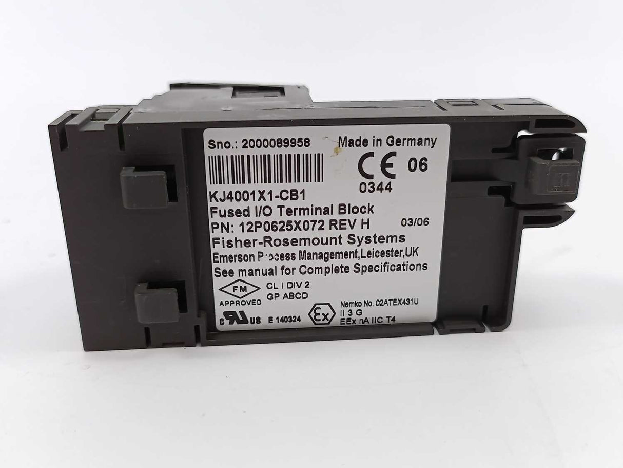 Fisher-Rosemount Systems 12P0625X072 KJ4001X1-CB1 Fused I/O terminal block