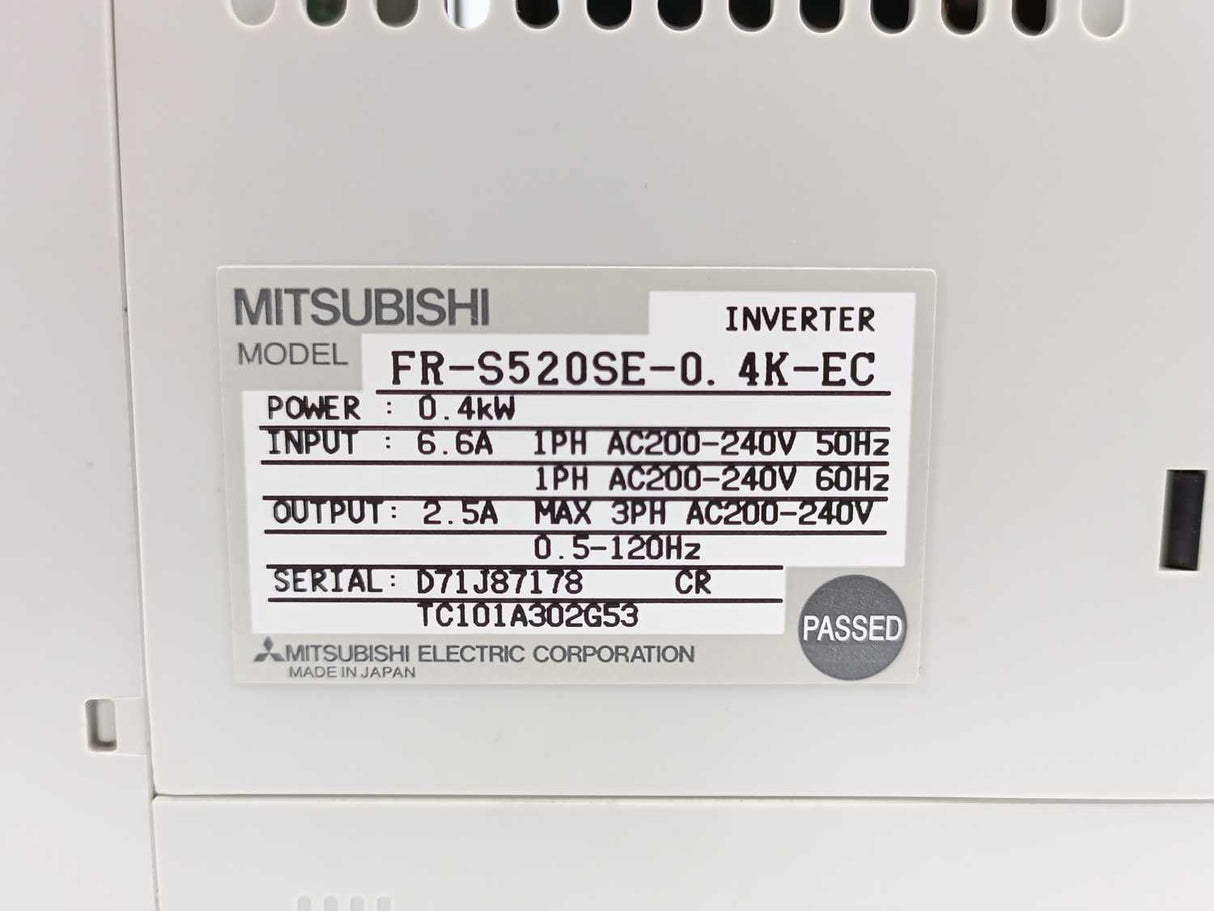 Mitsubishi FR-S520SE-0. 4K-EC S500 Inverter 0,4kW