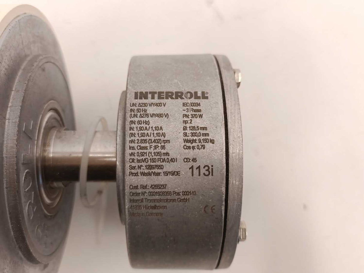 Interroll 113i Drum Motor Ø 128,5mm SL 300mm