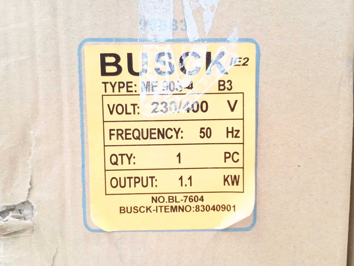 BUSCK ME90S-4 3-Phase Motor. 1,1kW