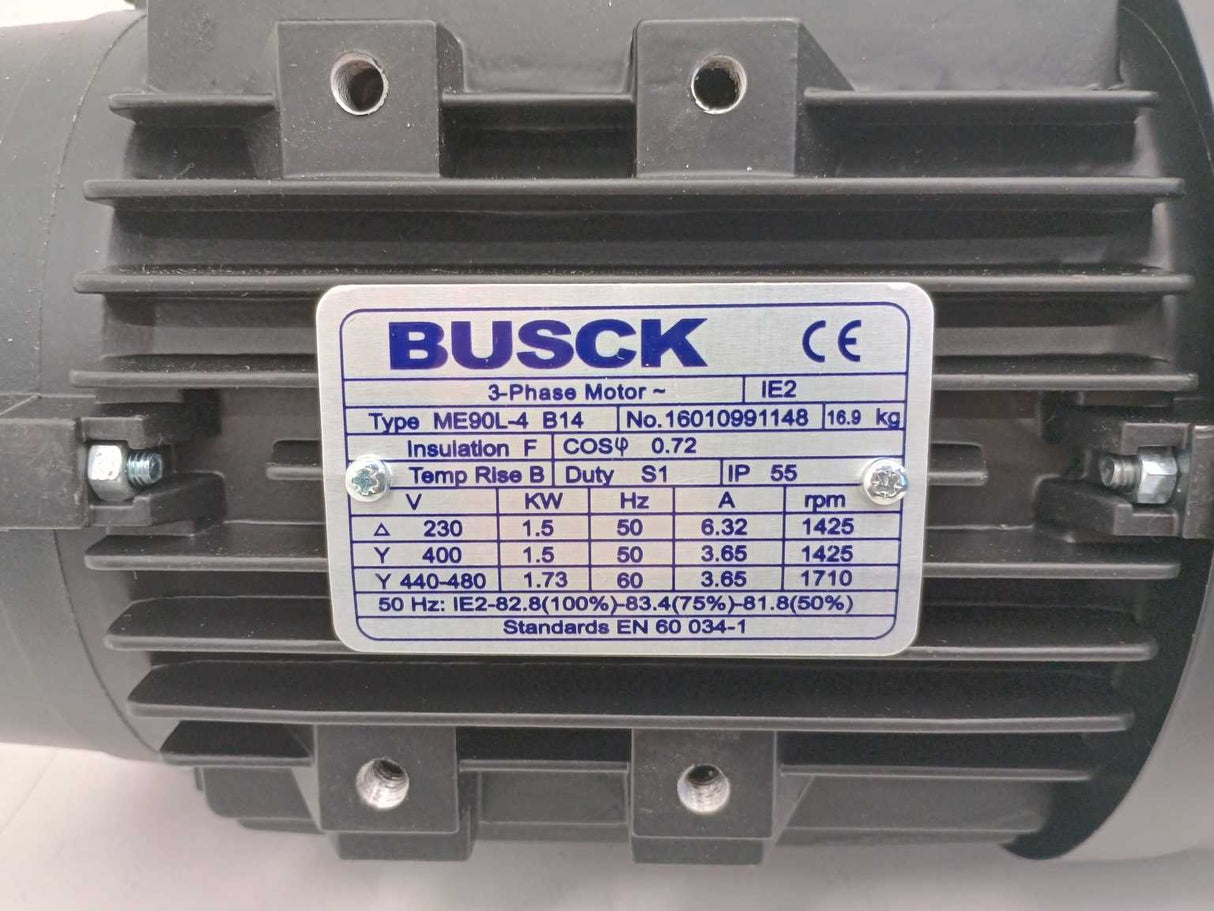 BUSCK ME90L-4 B14 3-Phase Motor. 1,5kW