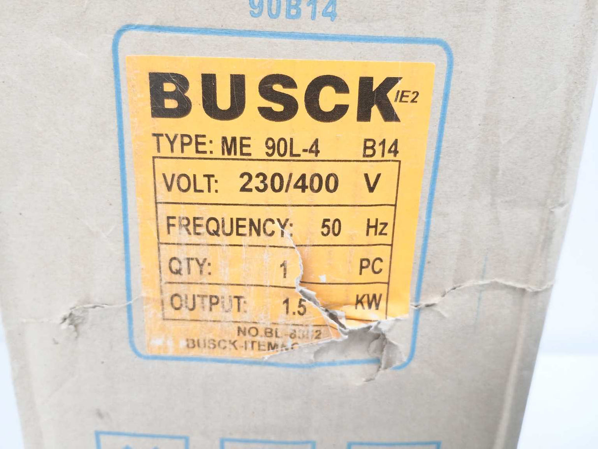 BUSCK ME90L-4 B14 3-Phase Motor. 1,5kW