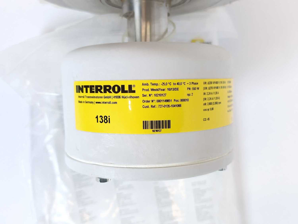 Interroll 138i Drum Motor 3 Phase - Ø 156,8mm SL 300mm PN: 550W