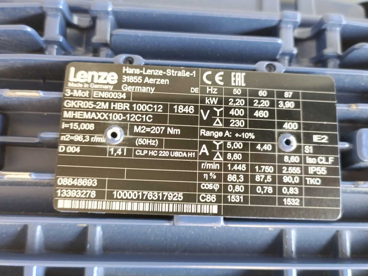 LENZE GKR05-2M HBR 100C12 MHEMAXX100-12C1C