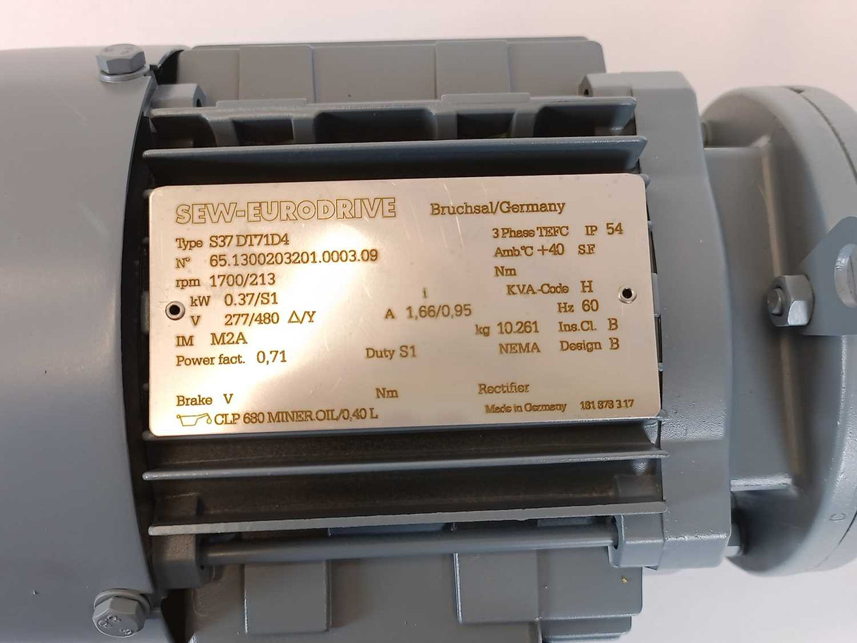 SEW-EURODRIVE  S37DT71D4 65.1300203201.0003.09 Gearmotor i=8,00
