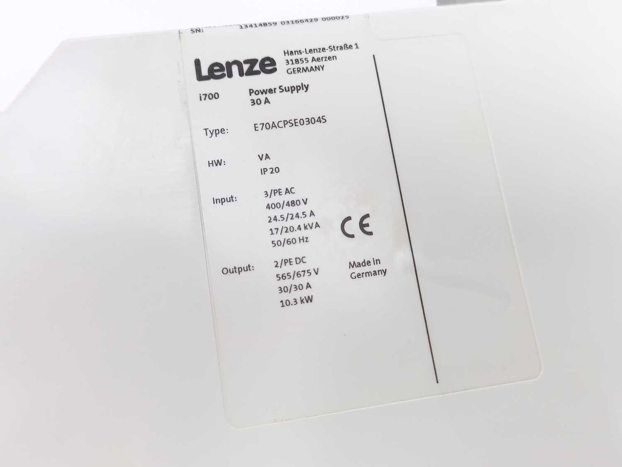 LENZE E70ACPSE0304S i700 Power Supply 30 A