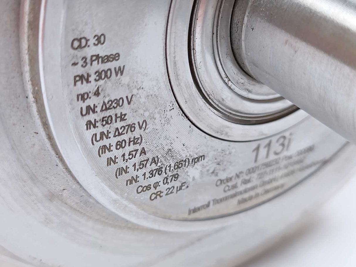 Interroll 113i Drum Motor 300W Ø 128,0mm SL 300,0mm