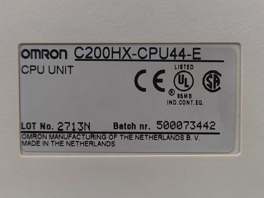 OMRON C200HX-CPU44-E Programmable Controller, CPU UNIT