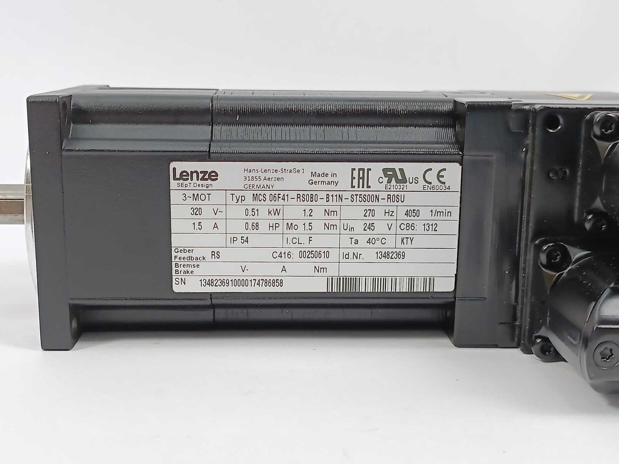 LENZE 13482369 MCS 06F41-RS0B0-B11N-ST5S00N-R0SU Servo Motor