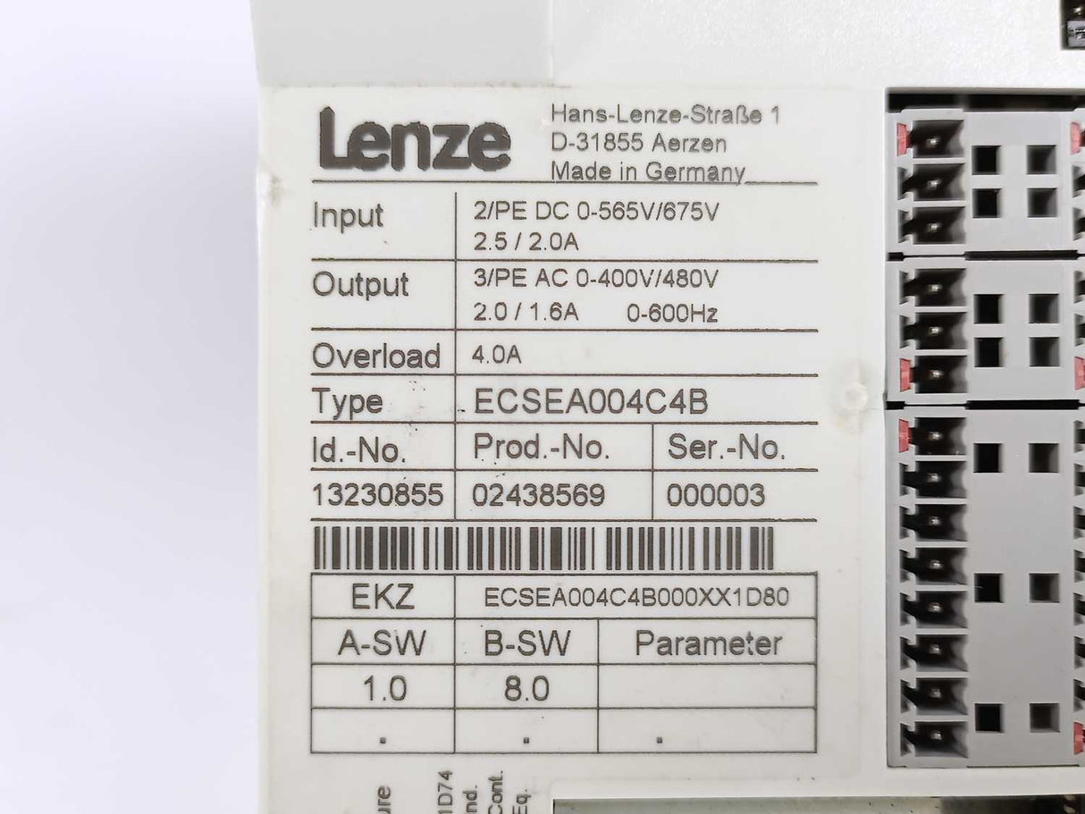LENZE ECSEA004C4B 13230855 Servo Drive