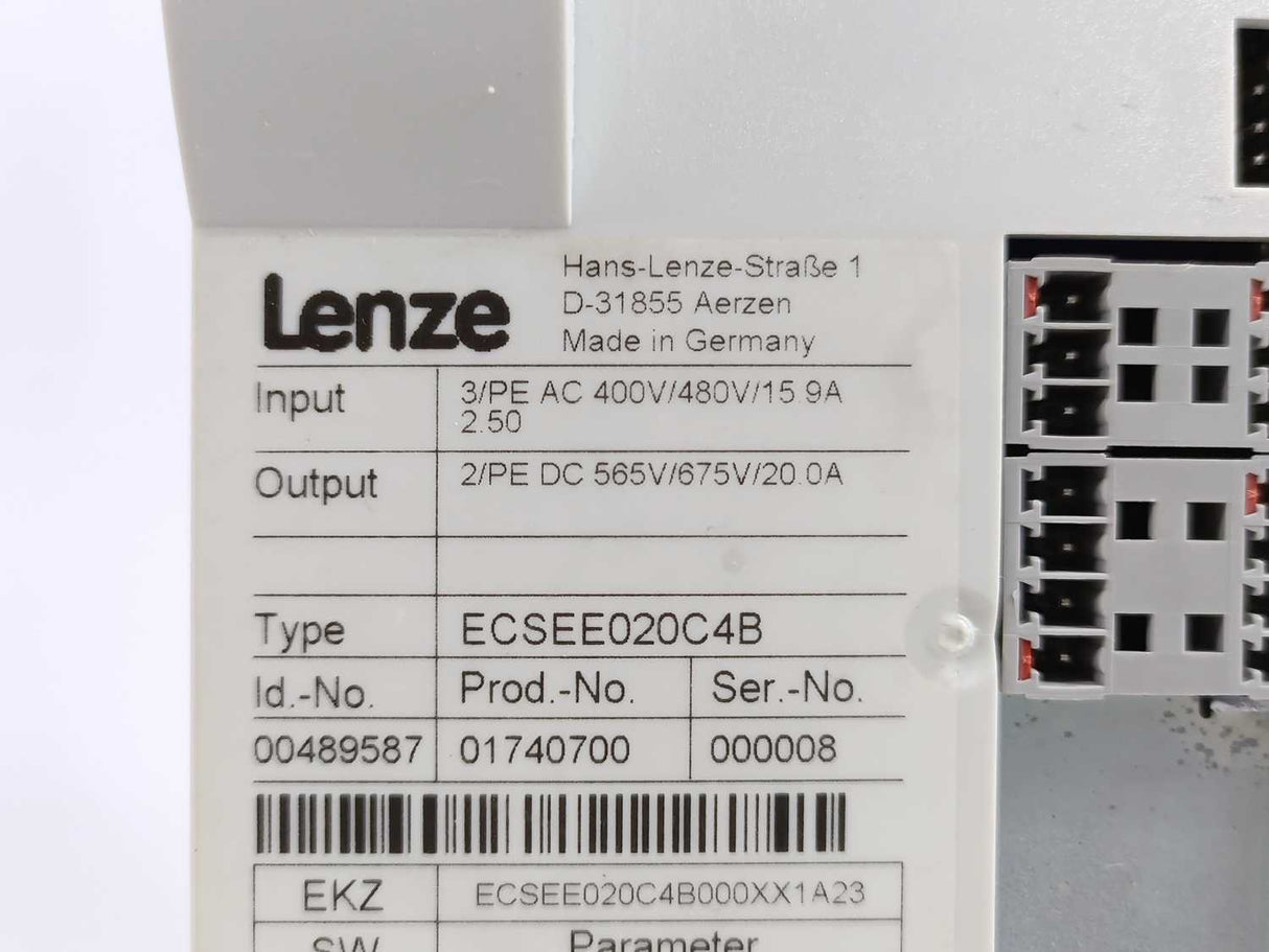 LENZE ECSEE020C4B 00489587 Servo Drive Inverter