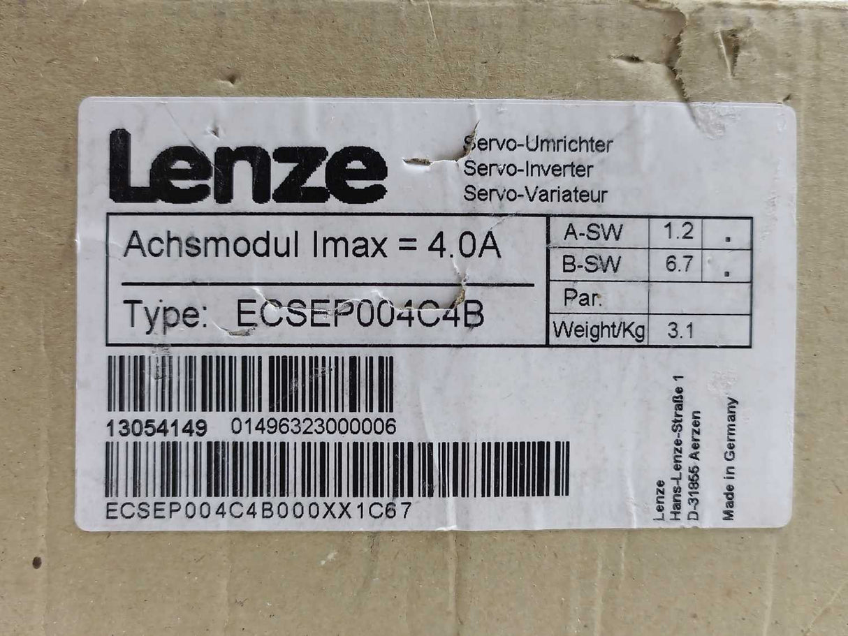 LENZE ECSEP004C4B 13054149 Servo Axis Module