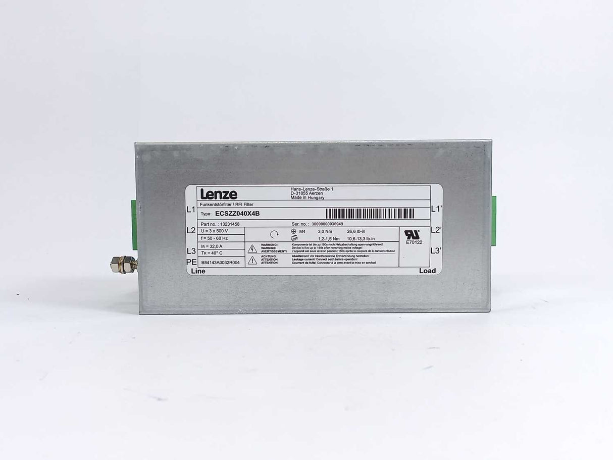 LENZE ECSZZ040X4B 13231458 Servo Drive RFI Noise Filter