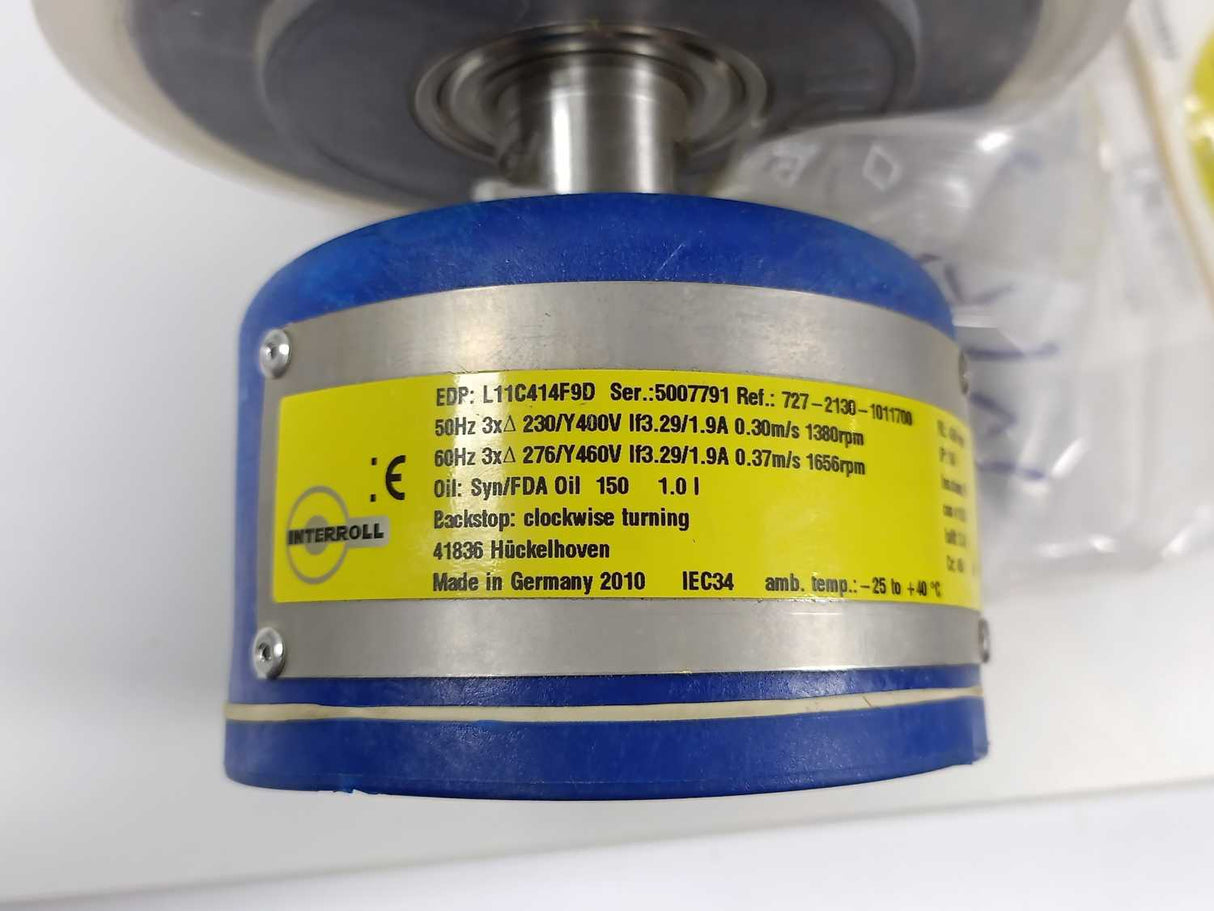 Interroll 138i Drum Motor 3 Phase - 750W - RL 450mm