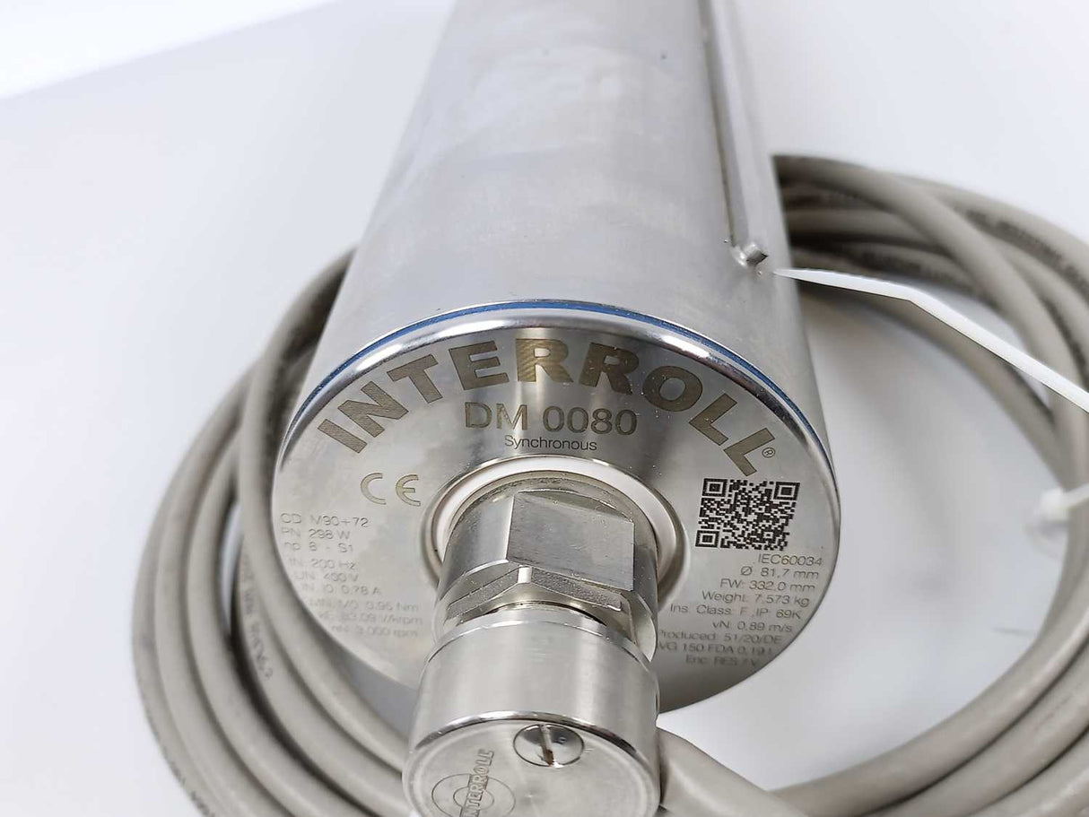 Interroll DM 0080 Synchronous Drum Motor - 298W, Ø 81,7mm, FW 332,0mm