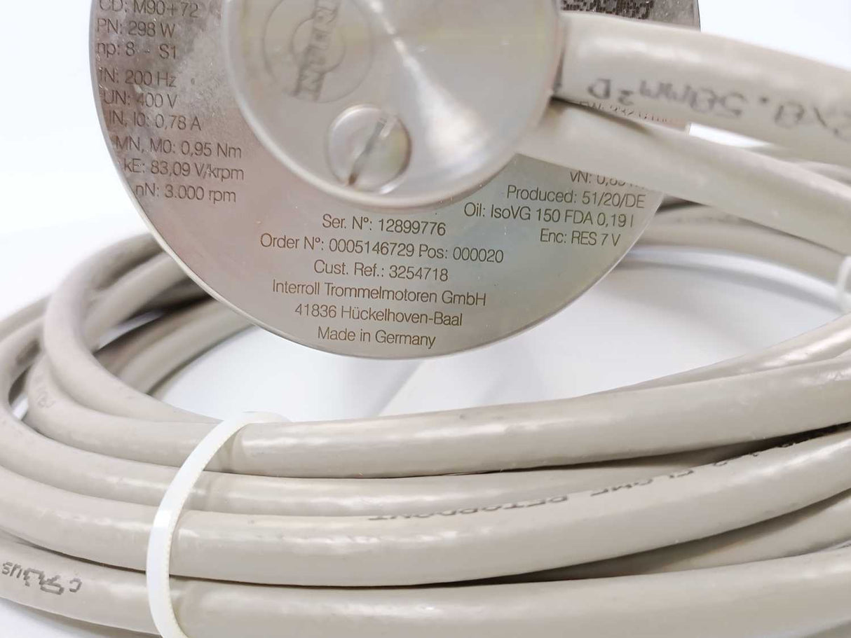 Interroll DM 0080 Synchronous Drum Motor - 298W, Ø 81,7mm, FW 332,0mm