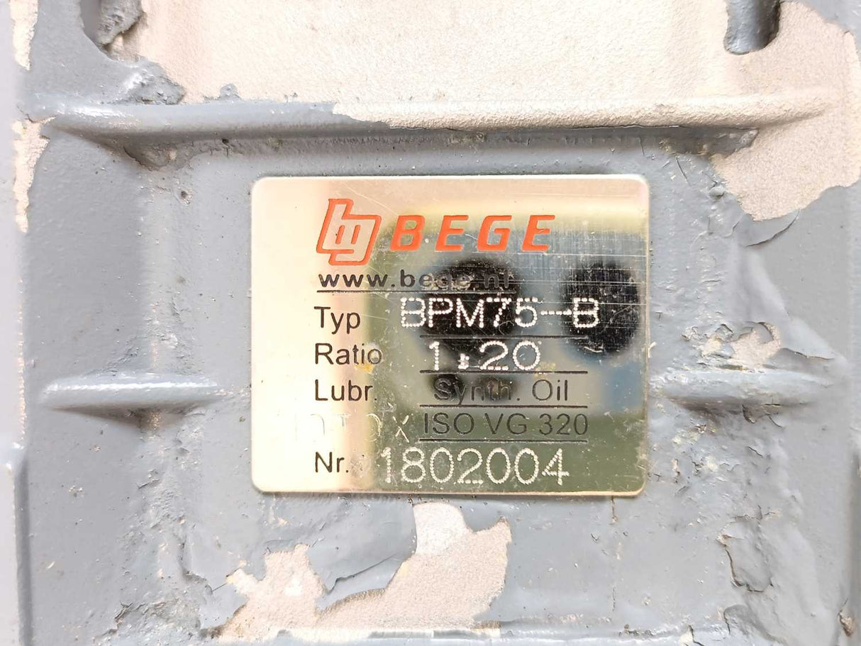 BEGE BPM75-B Gear i=1.20 w/ Kolmer P4MC 80b6 B5 3-Phase Brushless Motor