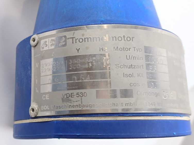 BDL 110 Drum Motor. 0.15kW, 1360rpm, Length: 500mm, 0.18m/s